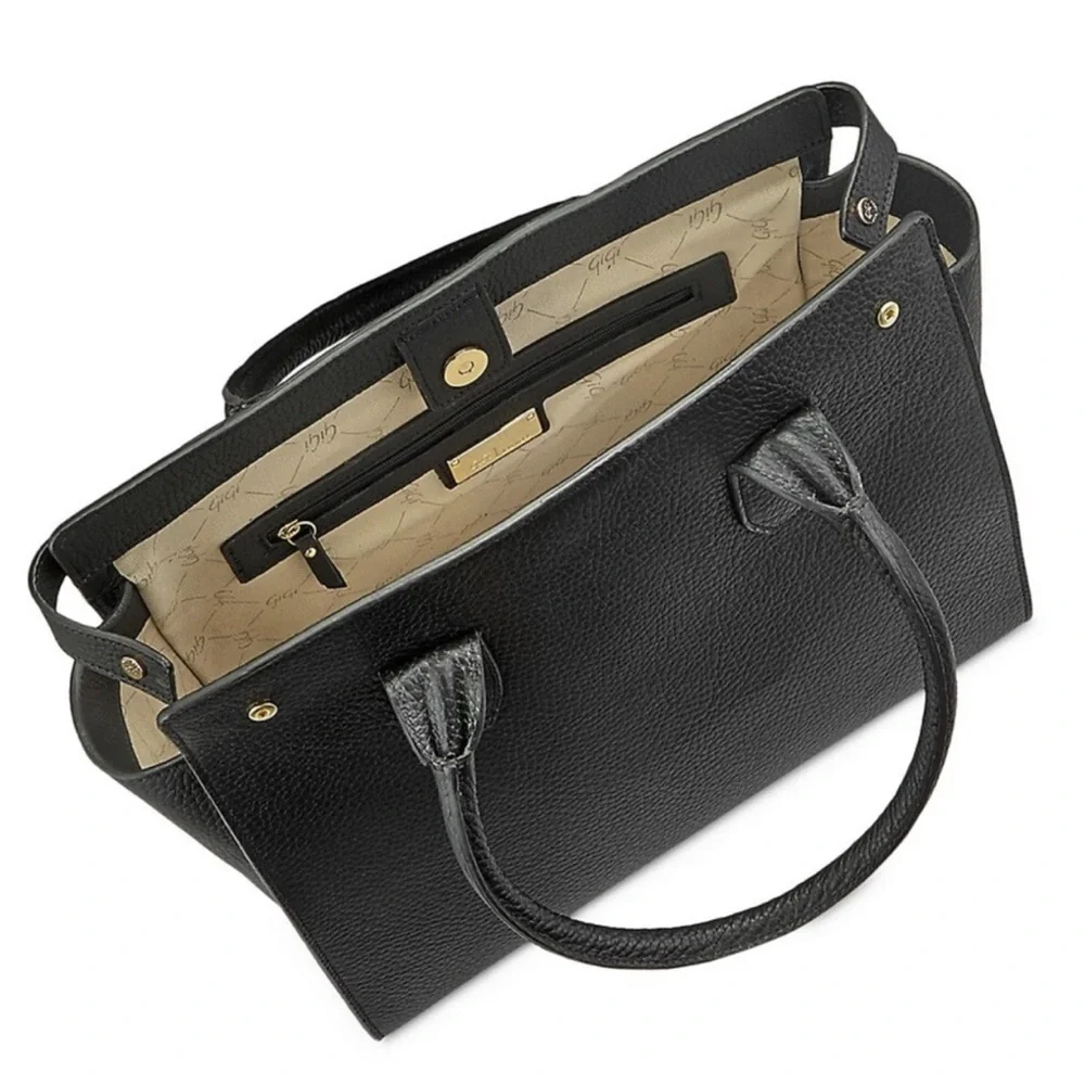 GiGi New York Classic Black Leather Satchel